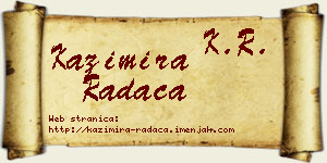 Kazimira Radača vizit kartica